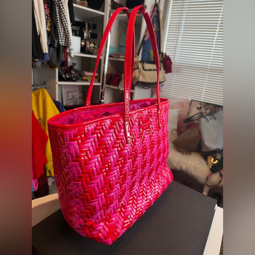 Kate Spade Vibrant Red and Pink Tote - Picture 3 of 11